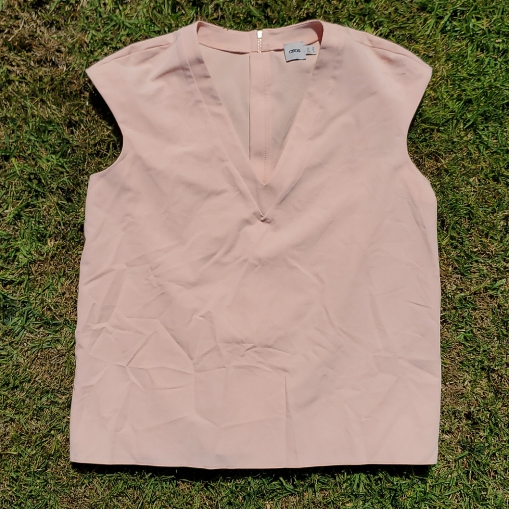 ASOS V-neck Cap Shoulder Blouse, size 8